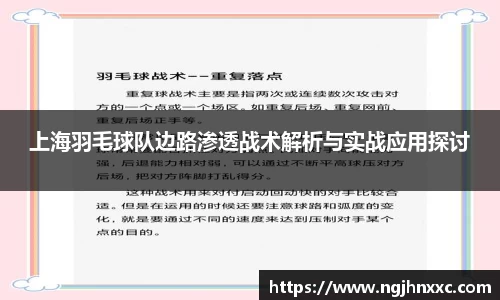 上海羽毛球队边路渗透战术解析与实战应用探讨