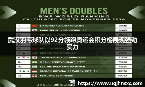 武汉羽毛球队以92分领跑奥运会积分榜展现强劲实力